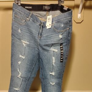 torrid Medium Wash Distressed Skinny Jeans